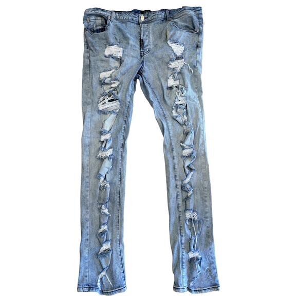 Kash Denim KASH DISTRESSED BLUE DENIM Men’s SIZE 42 Retails $198 - Picture 1 of 12